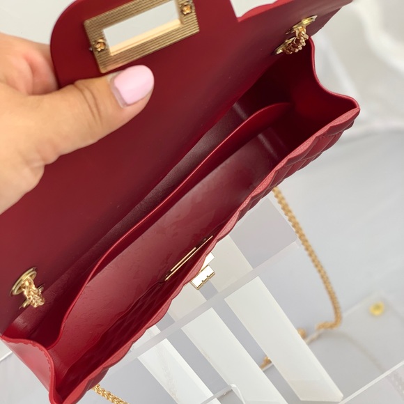 Red Jelly Handbag Crossed body Purse - Picture 7 of 8